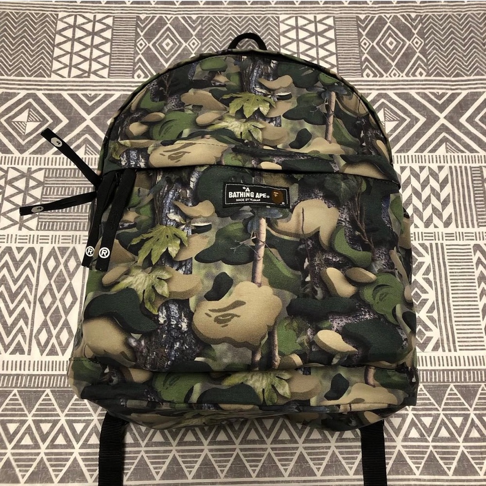 A Bathing Ape Bape Village Camo Backpack Size Free